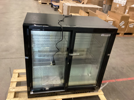 Empire Double Door 208L Bottle Cooler – Sliding Door Commercial Back Bar Fridge | CL-210S - Graded Item
