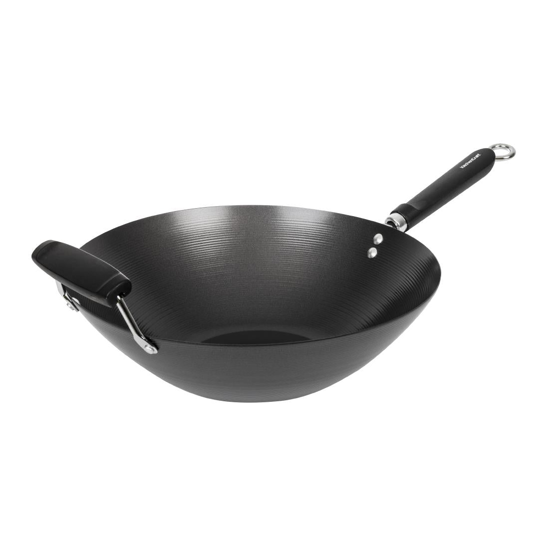 Kitchen Craft Non Stick Flat Base Wok 356mm - K250  Kitchen Craft   