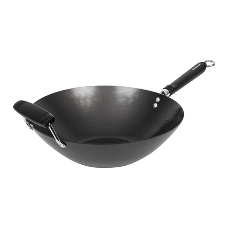 Kitchen Craft Non Stick Flat Base Wok 356mm - K250  Kitchen Craft   