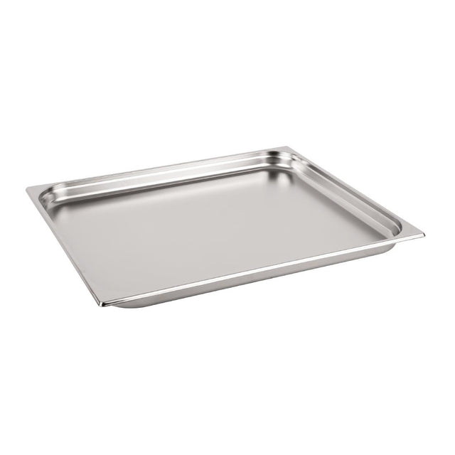 Vogue Stainless Steel 2/1 Gastronorm Tray 40mm - K801  Vogue   