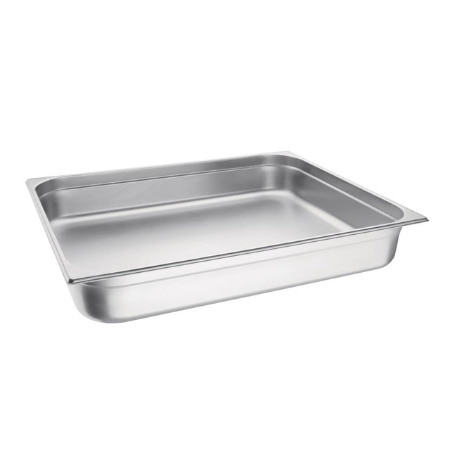 Vogue Stainless Steel 2/1 Gastronorm Tray 100mm - K804  Vogue   