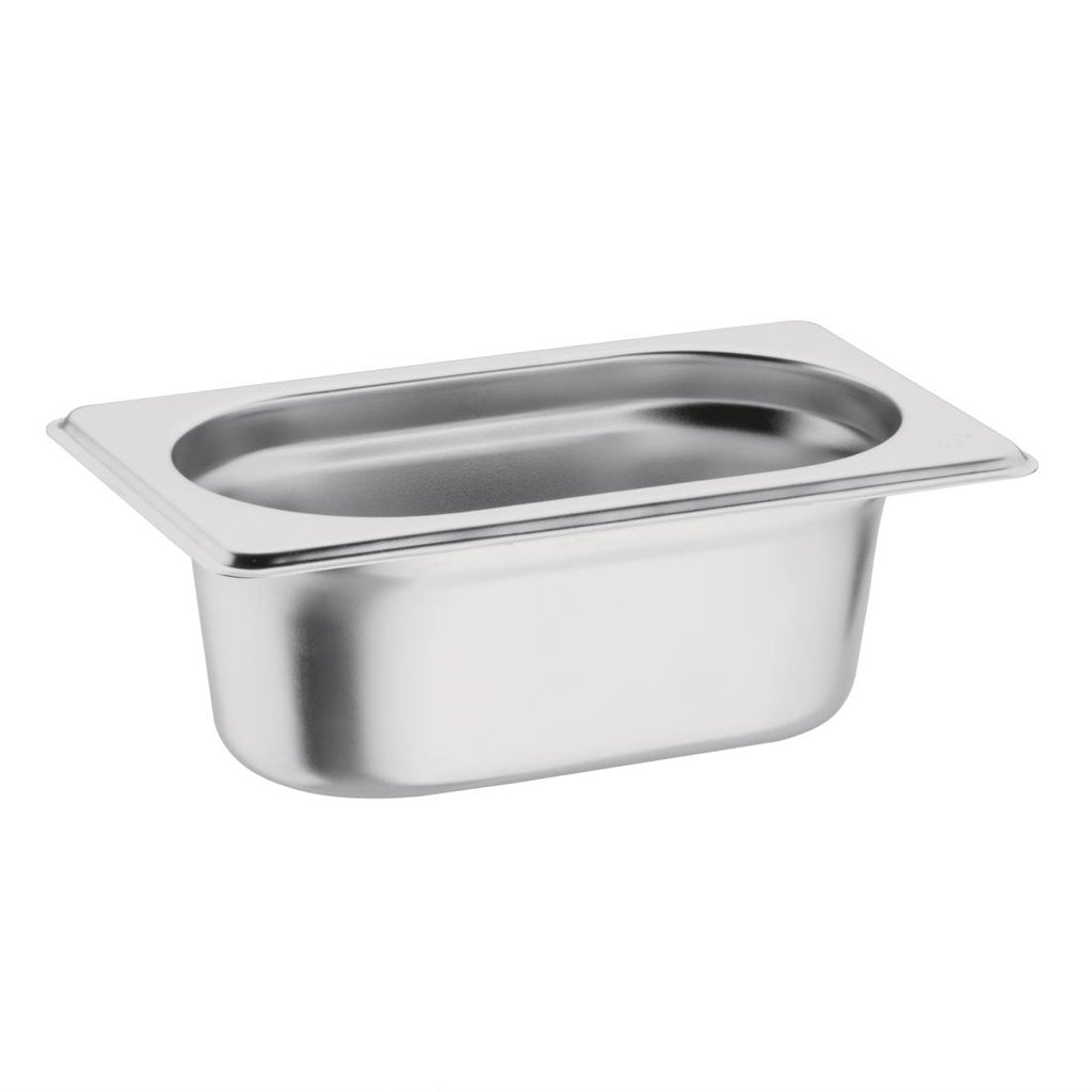 Vogue Stainless Steel 1/9 Gastronorm Tray 65mm - K824  Vogue   