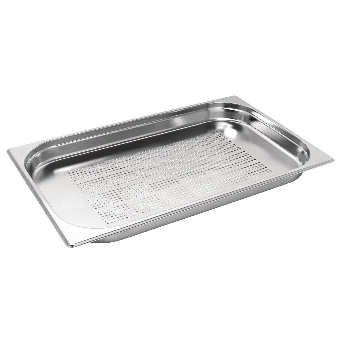 Vogue Stainless Steel Perforated 1/1 Gastronorm Tray 40mm - K839  Vogue   