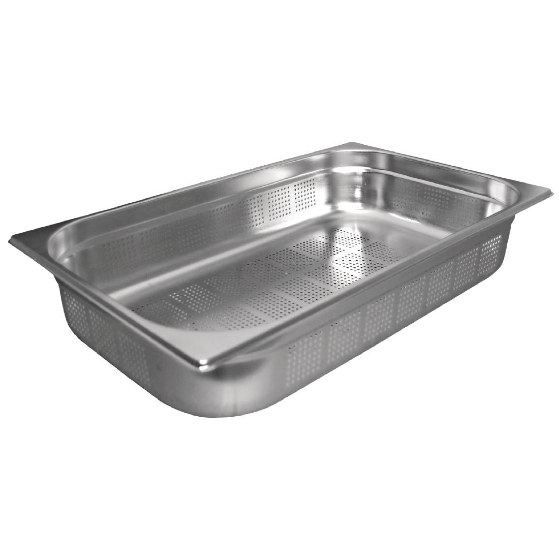 Vogue Stainless Steel Perforated 1/1 Gastronorm Tray 200mm - K843  Vogue   