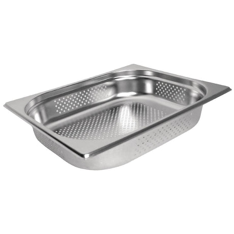 Vogue Stainless Steel Perforated 1/2 Gastronorm Tray 150mm - K846  Vogue   