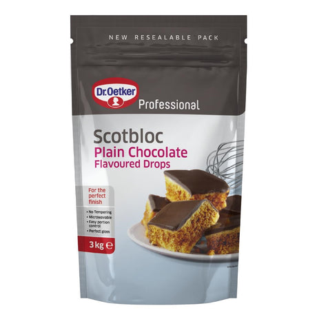 Dr Oetker Scotbloc Plain Chocolate Flavoured Drops 3kg - KA085  Dr Oetker   