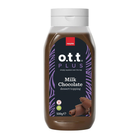 Macphie O.T.T PLUS Milk Chocolate Dessert Topping 500g - KA109  Macphie   