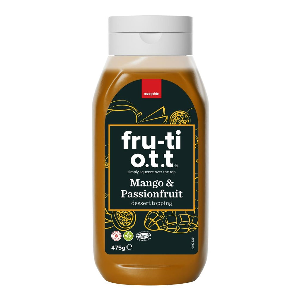 Macphie Fru-ti O.T.T Mango & Passionfruit Dessert Topping 475g - KA112  Macphie   