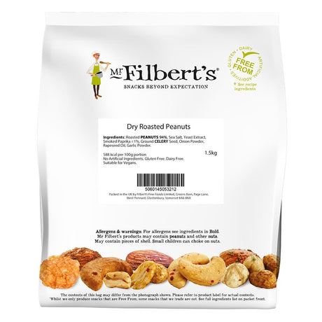 Mr Filbert's Dry Roasted Peanuts 1.5kg - KA181  Mr Filbert's   