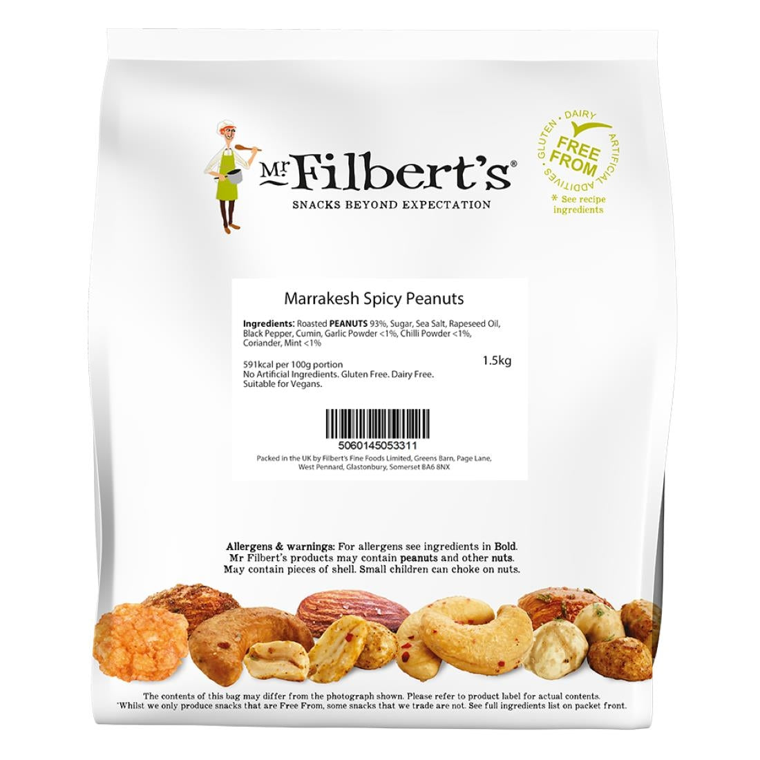 Mr Filbert's Marrakesh Spicy Peanuts 1.5kg - KA185  Mr Filbert's   