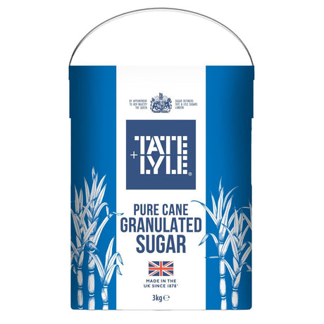 Tate & Lyle Granulated Sugar Paper Drum 3kg - KA186  Tate & Lyle   