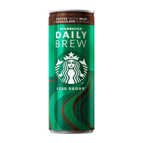 Starbucks Daily Brew Iced Coffee with Milk and Chocolate Cans 250ml (Pack of 12) - KA193  Starbucks   