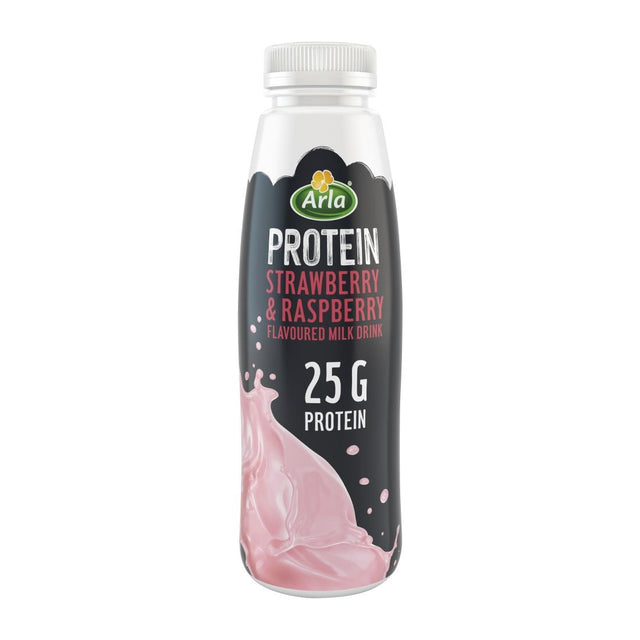 Arla Protein Strawberry & Raspberry Milk Drink 482ml (Pack of 8) - KA197  Arla   
