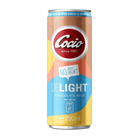 Cocio Delight Chocolate Milk Cans 250ml (Pack of 12) - KA200  Cocio   