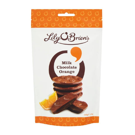 Lily O'Brien's Milk Chocolate Orange Share Bag 100g (Case of 7 Bags) - KA209  Lily O'Brien's   