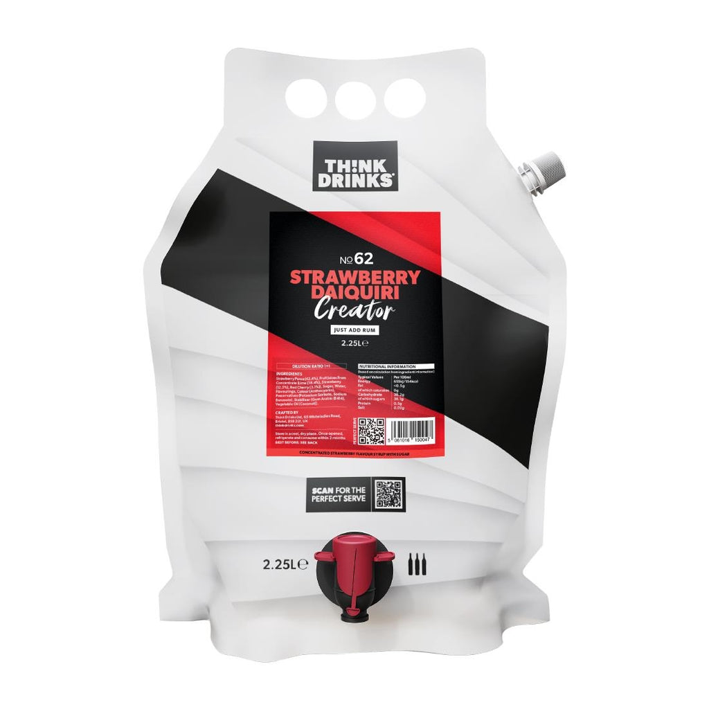 Think Drinks Strawberry Daiquiri Cocktail Base 2.25Ltr (Pack of 2) - KA254  Think Drinks   