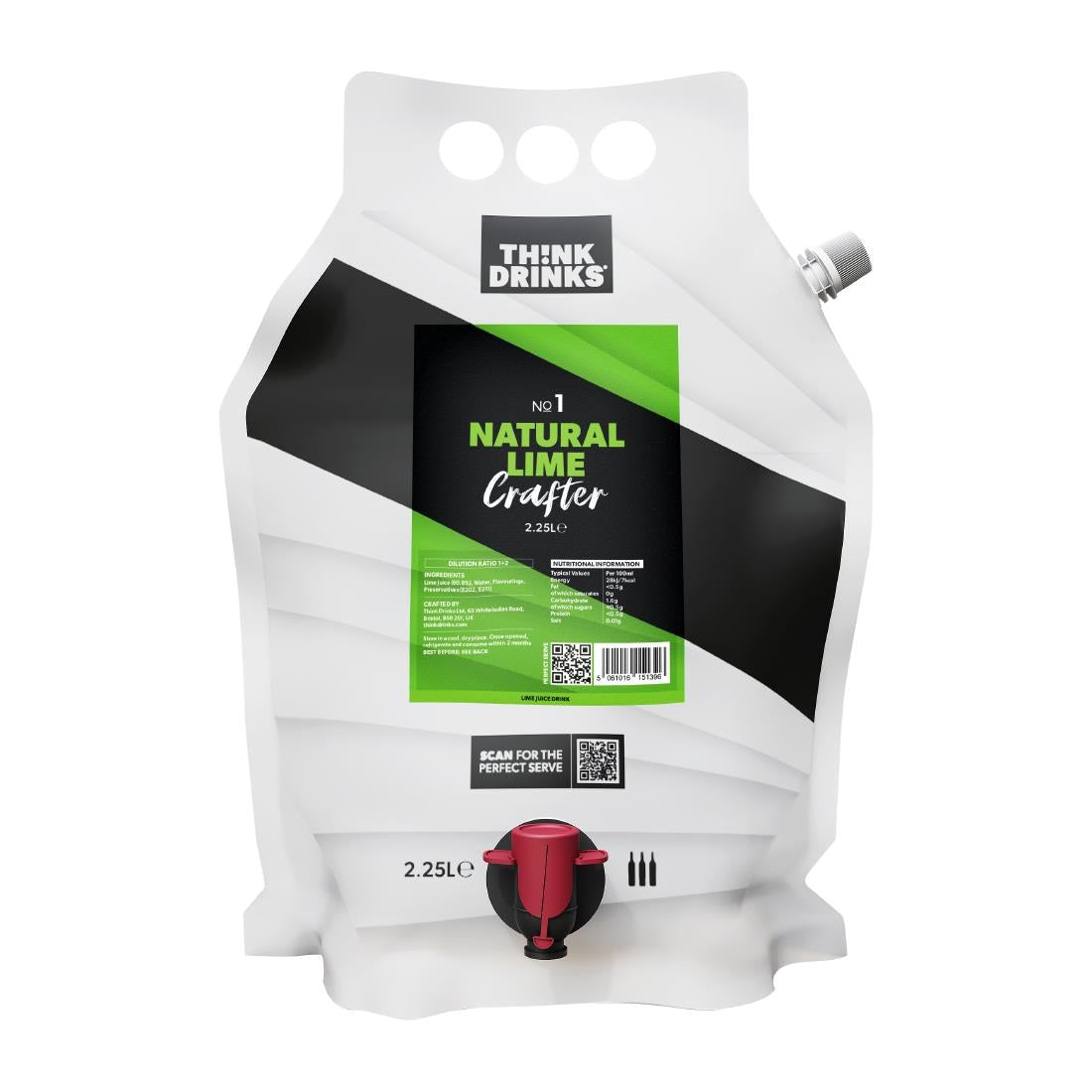 Think Drinks Natural Lime Juice 2.25Ltr (Pack of 2) - KA255  Think Drinks   