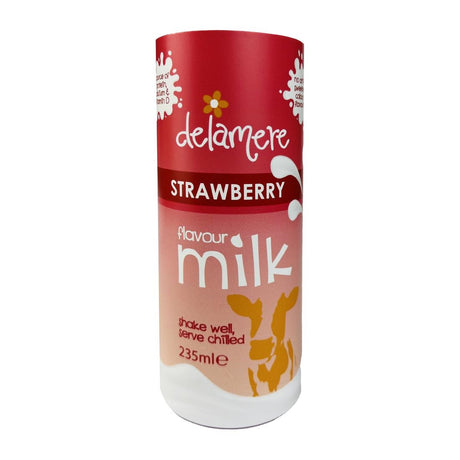 Delamere Dairy Strawberry Flavour Milk 235ml CartoCan (Pack of 12) - KA257  Delamere Dairy   
