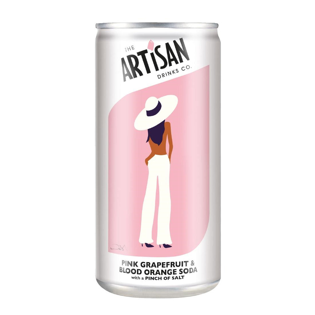 Artisan Drinks Pink Grapefruit & Blood Orange Soda Cans 250ml (Pack of 12) - KA431  The Artisan Drinks Co   