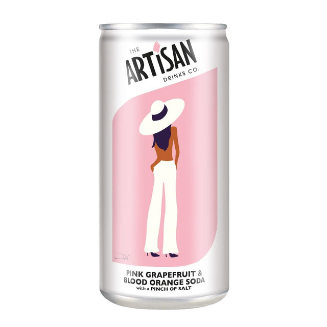 Artisan Drinks Pink Grapefruit & Blood Orange Soda Cans 250ml (Pack of 12) - KA431  The Artisan Drinks Co   