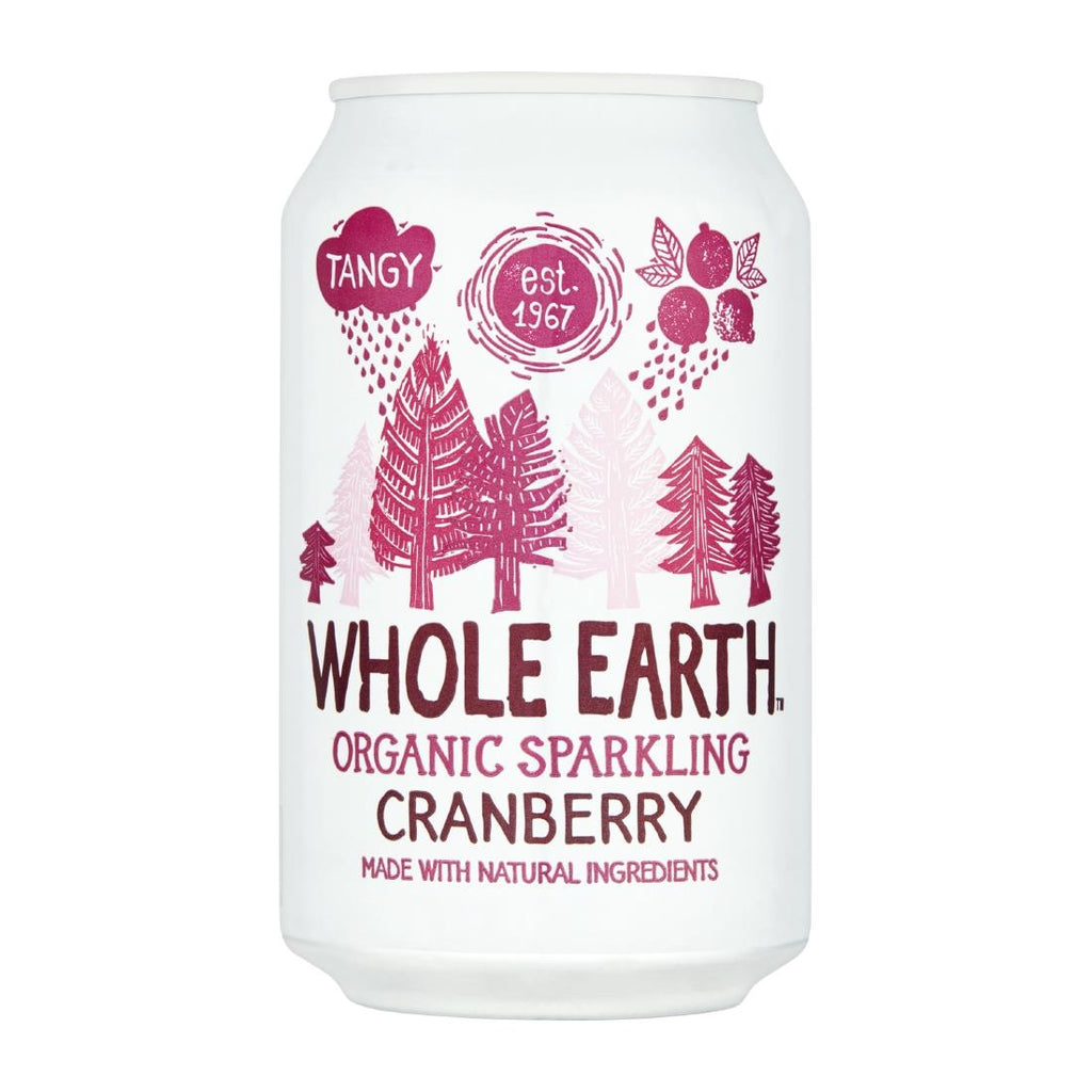 Whole Earth Organic Sparkling Cranberry Drink 330ml (Pack of 24) - KA522  Whole Earth   