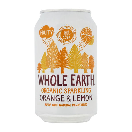 Whole Earth Organic Sparkling Orange & Lemon Drink 330ml (Pack of 24) - KA525  Whole Earth   