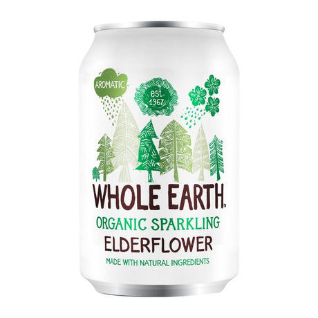Whole Earth Organic Sparkling Elderflower Drink 330ml (Pack of 24) - KA526  Whole Earth   