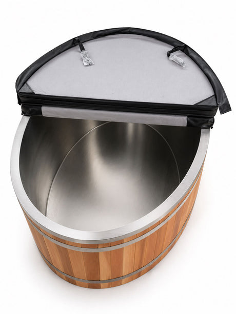 KOVE Duo Oval Cedar Ice Bath – Reclined Cold Plunge - Two Person Ice Baths & Cold Plunges KOVE