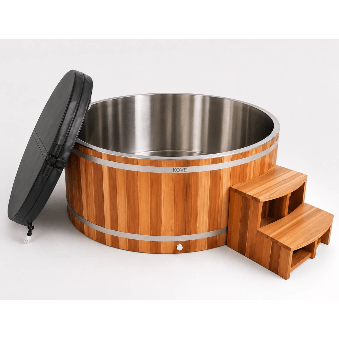 KOVE Duo Oval Cedar Ice Bath – Reclined Cold Plunge - Two Person