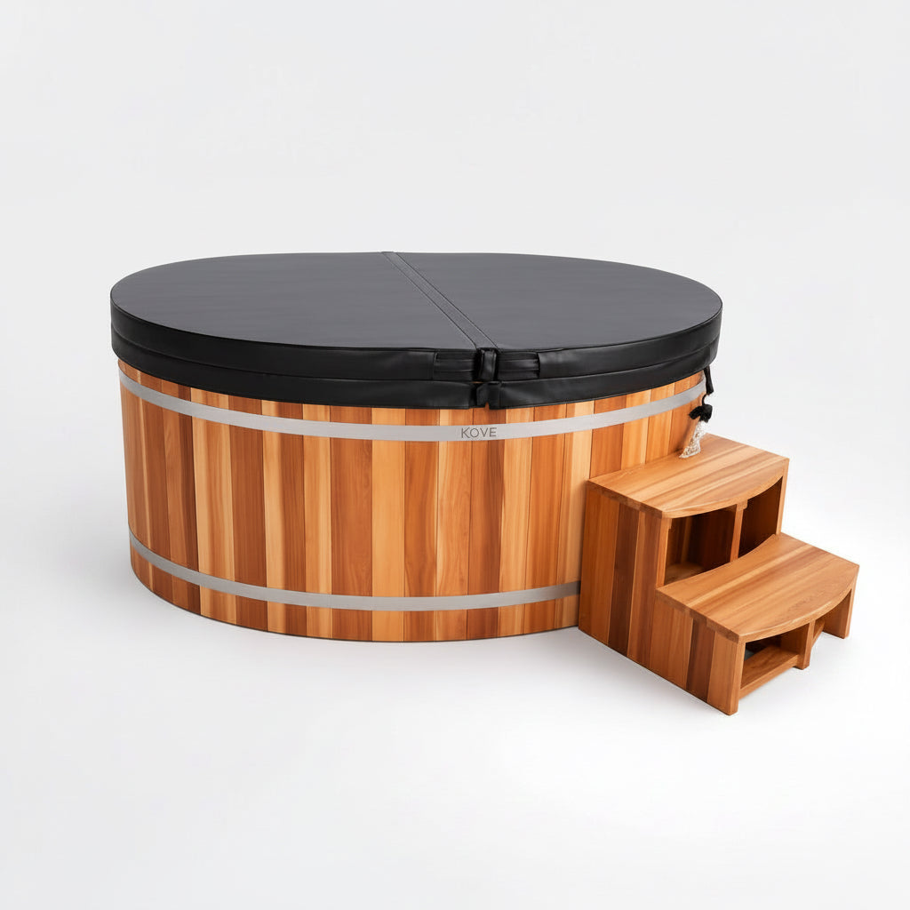 KOVE Duo Oval Cedar Ice Bath – Reclined Cold Plunge - Two Person