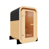KOVE Compact Cube Sauna 1-2 Person Outdoor Sauna – Premium Spruce Wood, 4.5kW Harvia Heater, Modern Cube Design | KOVE-CUBE2