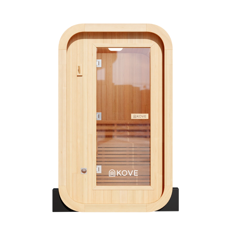KOVE Compact Cube Sauna 1-2 Person Outdoor Sauna – Premium Spruce Wood, 4.5kW Harvia Heater, Modern Cube Design | KOVE-CUBE2 Outdoor Cube Saunas KOVE