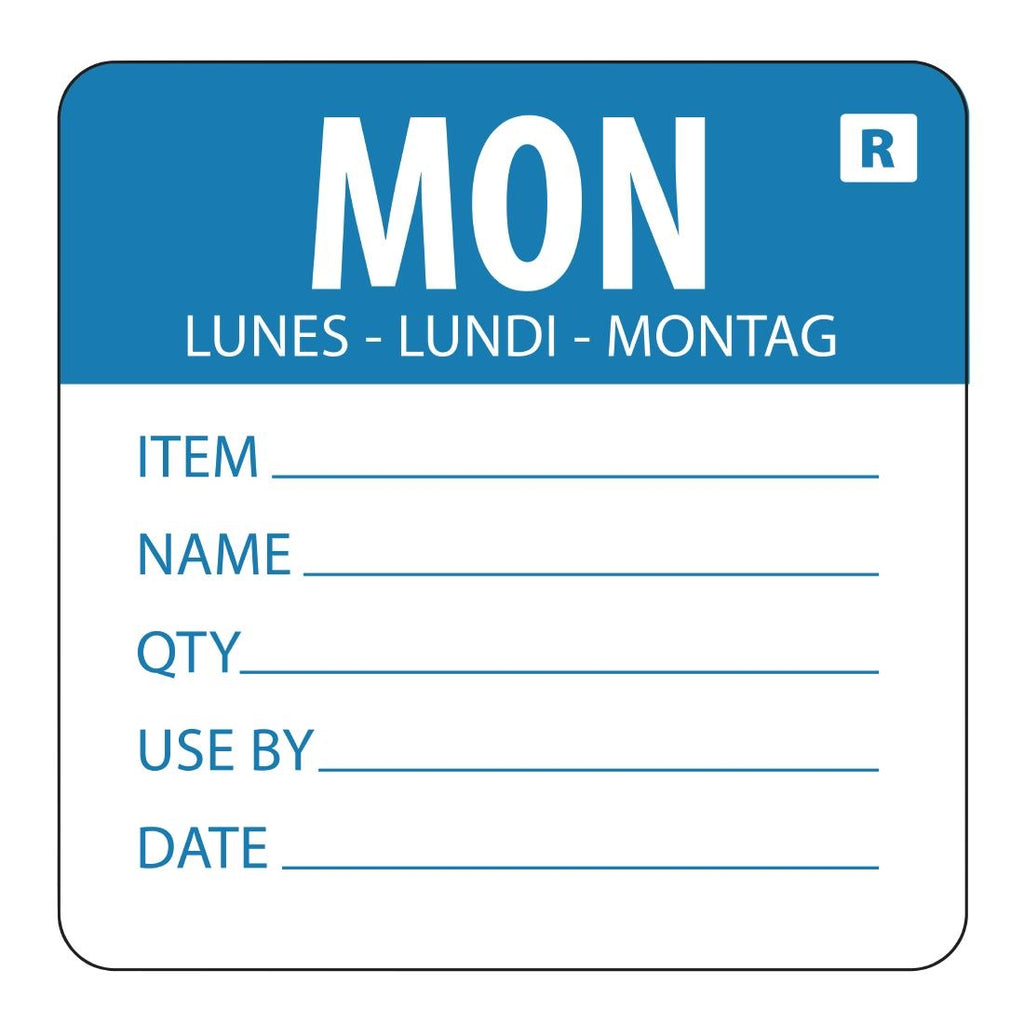 Hygiplas Removable Day of the Week Label Monday (Pack of 500) - L066  Hygiplas   
