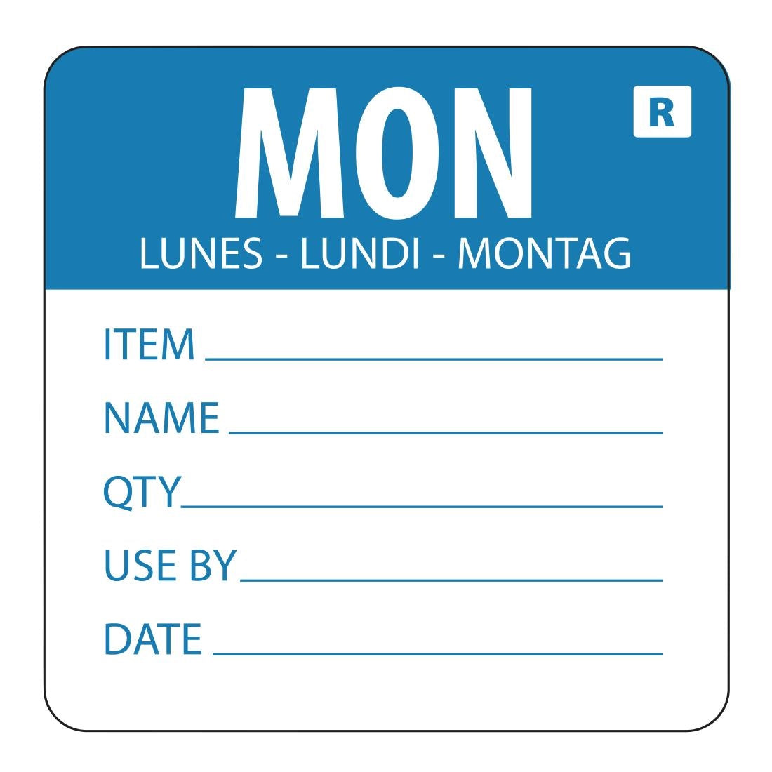 Hygiplas Removable Day of the Week Label Monday (Pack of 500) - L066  Hygiplas   