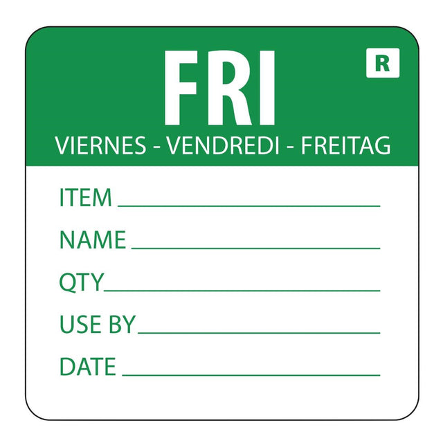 Hygiplas Removable Day of the Week Label Friday (Pack of 500) - L070  Hygiplas   