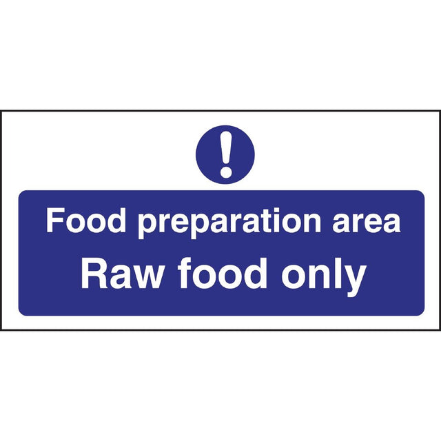 Vogue Food Preparation Area Raw Food Only Sign - L846  Vogue   