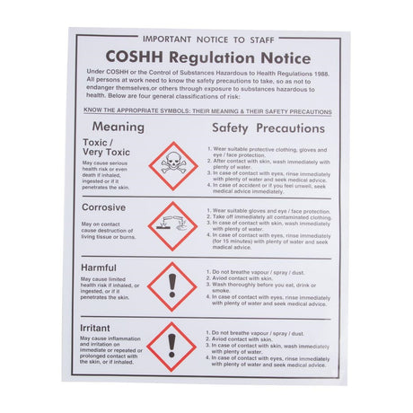Vogue COSHH Regulations Sign - L903  Vogue   