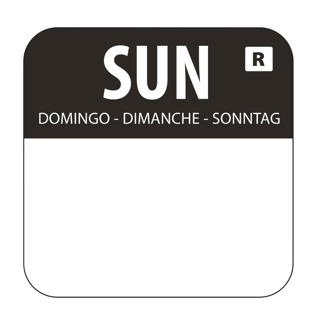 Hygiplas Removable Colour Coded Food Labels Sunday (Pack of 1000) - L930  Hygiplas   