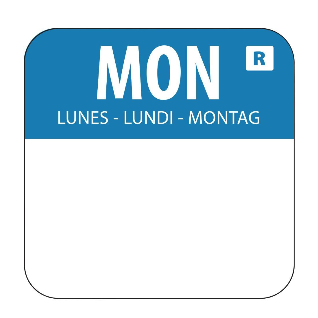 Hygiplas Removable Colour Coded Food Labels Monday (Pack of 1000) - L931  Hygiplas   