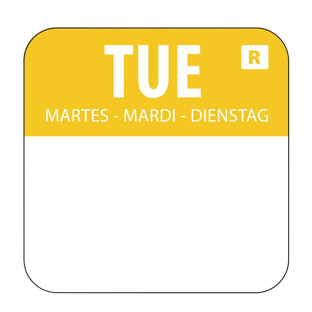 Hygiplas Removable Colour Coded Food Labels Tuesday (Pack of 1000) - L932  Hygiplas   