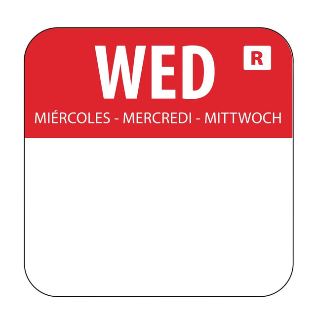 Hygiplas Removable Colour Coded Food Labels Wednesday (Pack of 1000) - L933  Hygiplas   