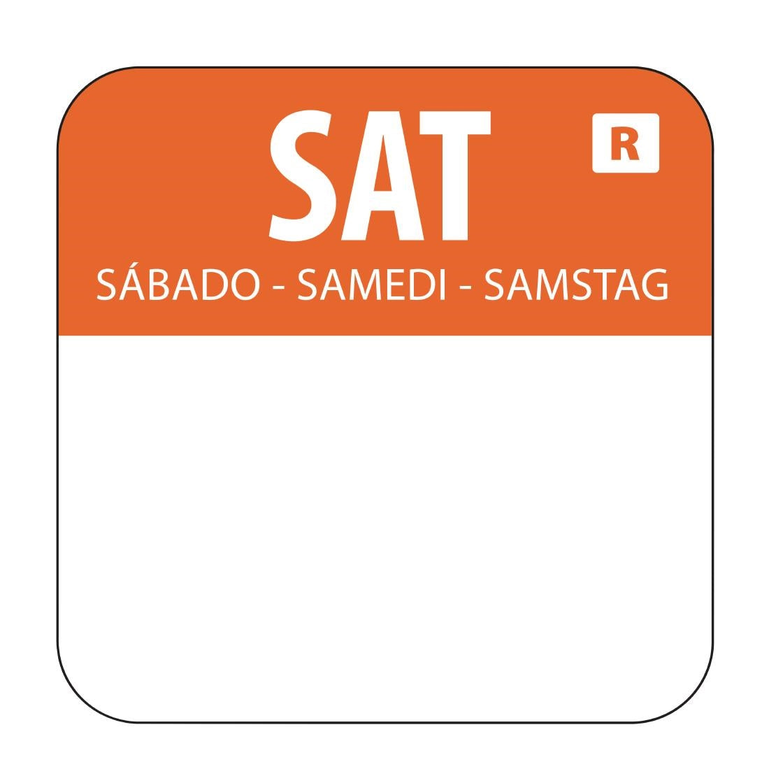 Hygiplas Removable Colour Coded Food Labels Saturday (Pack of 1000) - L936  Hygiplas   