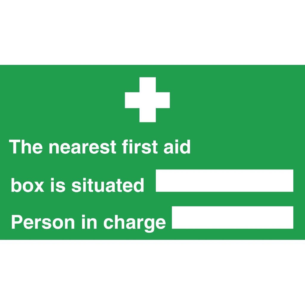 Vogue Nearest First Aid Box Sign - L944  Vogue   