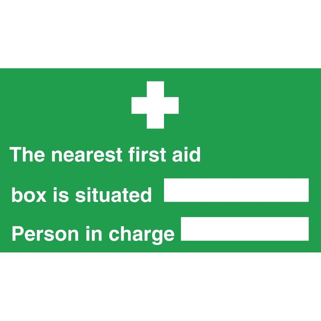 Vogue Nearest First Aid Box Sign - L944  Vogue   