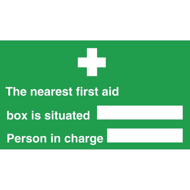 Vogue Nearest First Aid Box Sign - L944  Vogue   