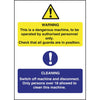 Vogue Dangerous Machine Cleaning Sign - L945  Vogue   