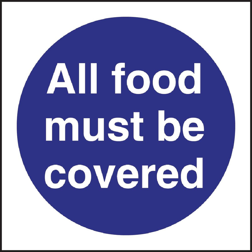 Vogue All Food Must Be Covered Sign - L953  Vogue   