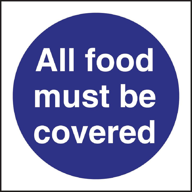 Vogue All Food Must Be Covered Sign - L953  Vogue   