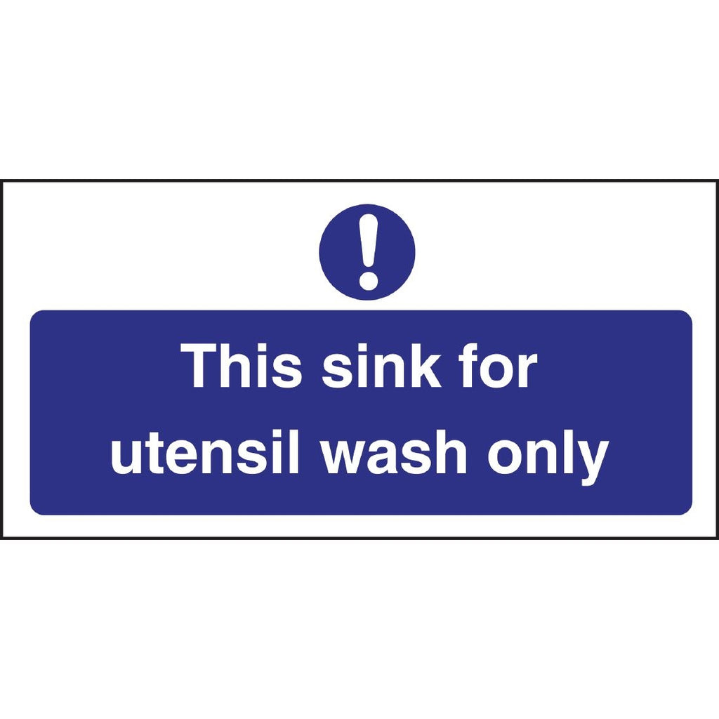 Vogue Utensil Wash Only Sign - L956  Vogue   
