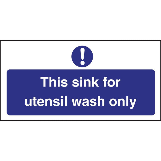 Vogue Utensil Wash Only Sign - L956  Vogue   